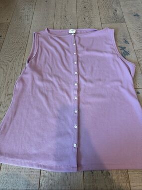 Abercrombie & Fitch Lilac Ribbed Button Tank